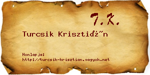 Turcsik Krisztián névjegykártya